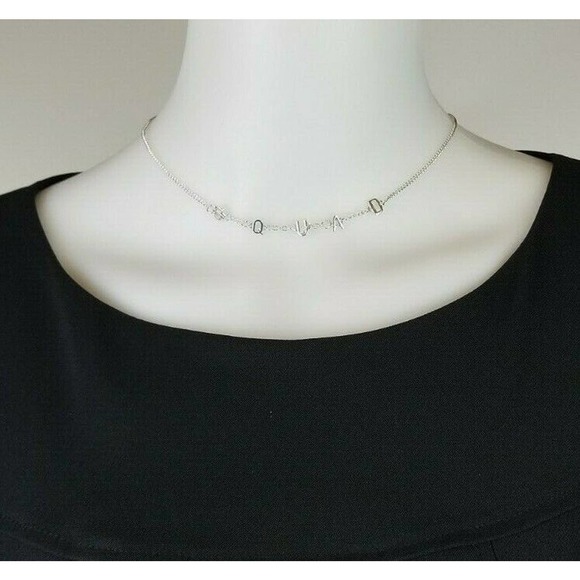 NWT S Q U A D Necklace Silver Adjustable - Picture 2 of 3